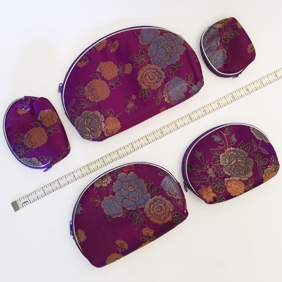 5pc Chinese Silk Cosmetic/Travel Bags! - Picture 5 of 6